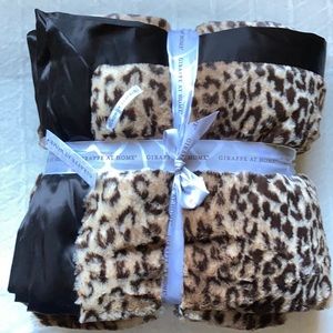 Luxe™ Espresso Leopard Faux Fur Throw Blanket .